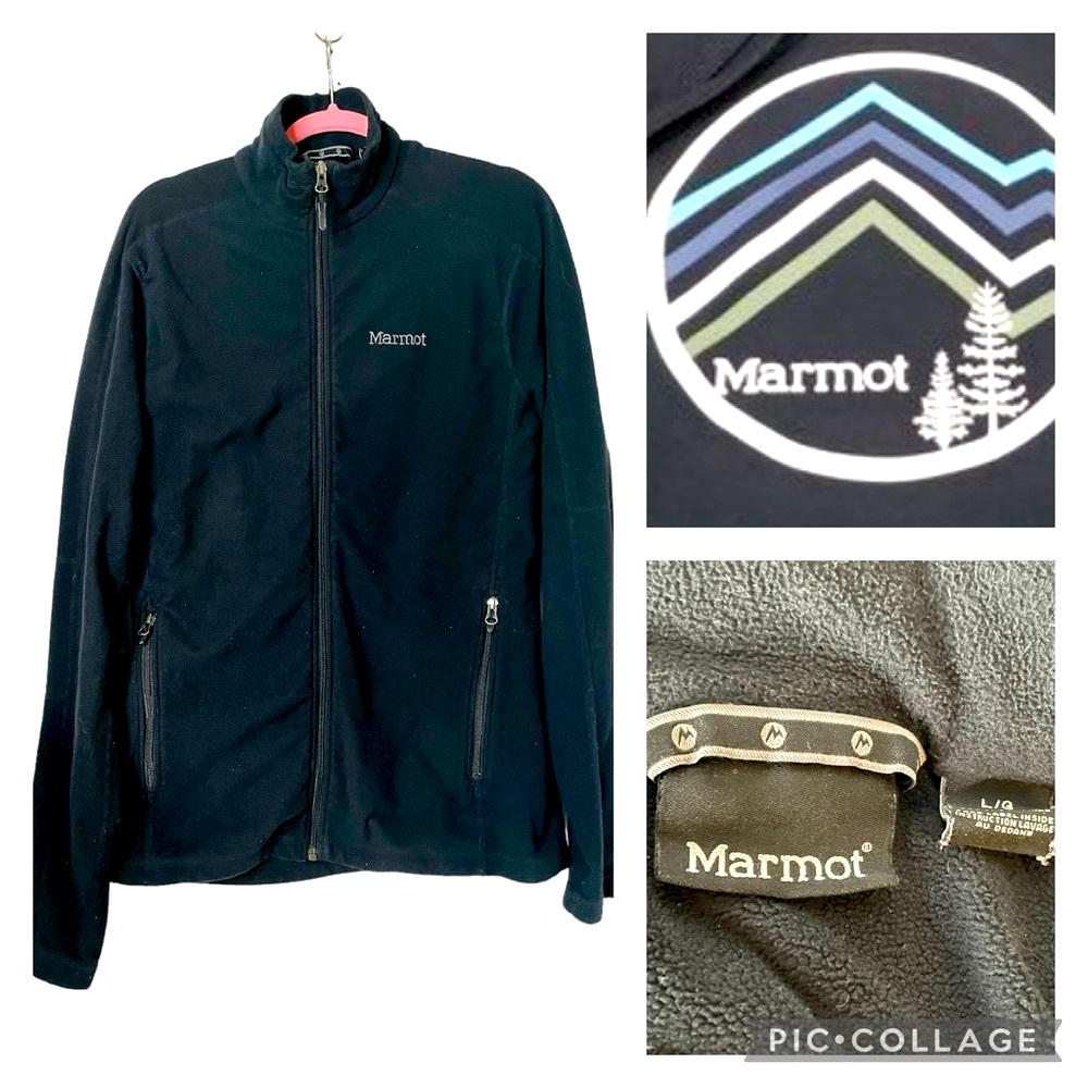Marmot Black Full Zip Soft Warm Fleece Jacket Women’s Size Large
